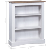 Thumbnail for Bücherschrank 3 Fächer Mexiko-Stil Kiefernholz Weiß 81x29x100cm