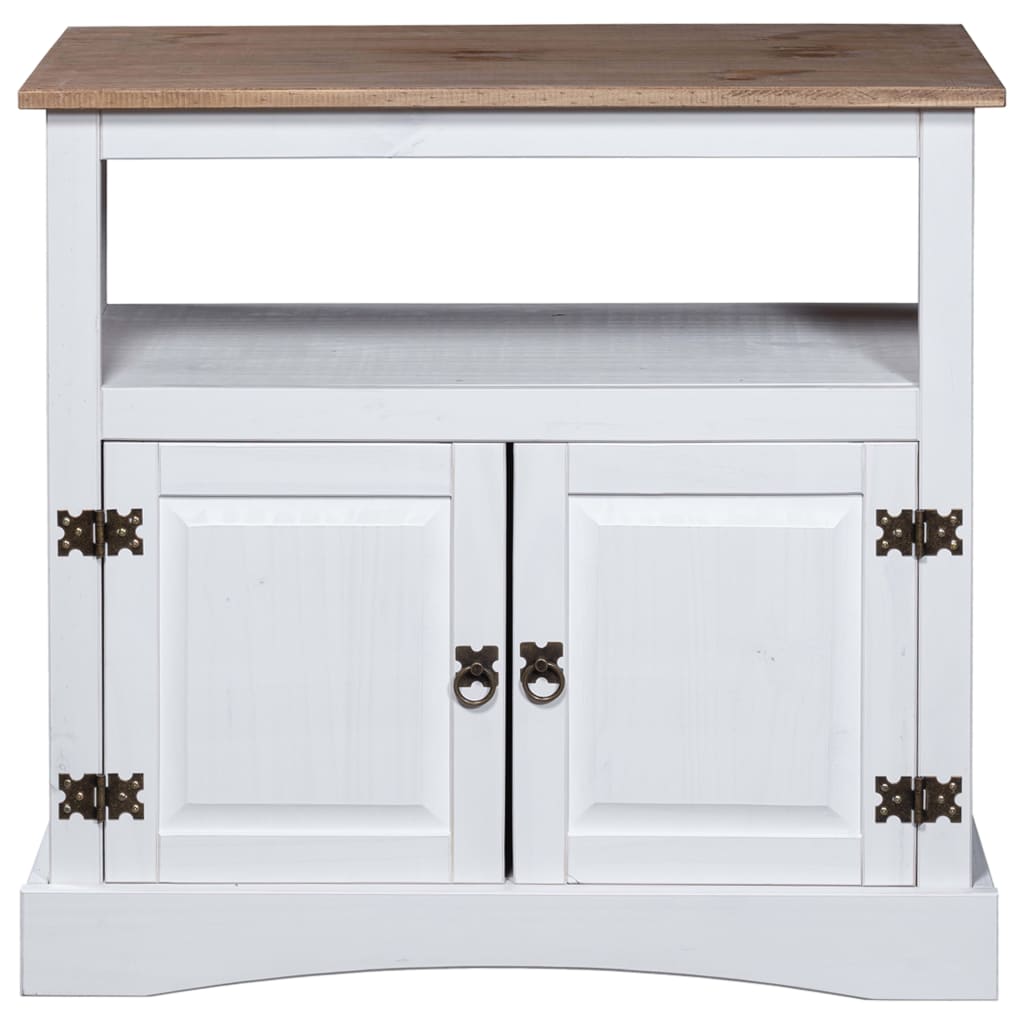 TV-Schrank Mexiko-Stil Kiefernholz Weiß 80x43x78 cm