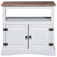 Thumbnail for TV-Schrank Mexiko-Stil Kiefernholz Weiß 80x43x78 cm