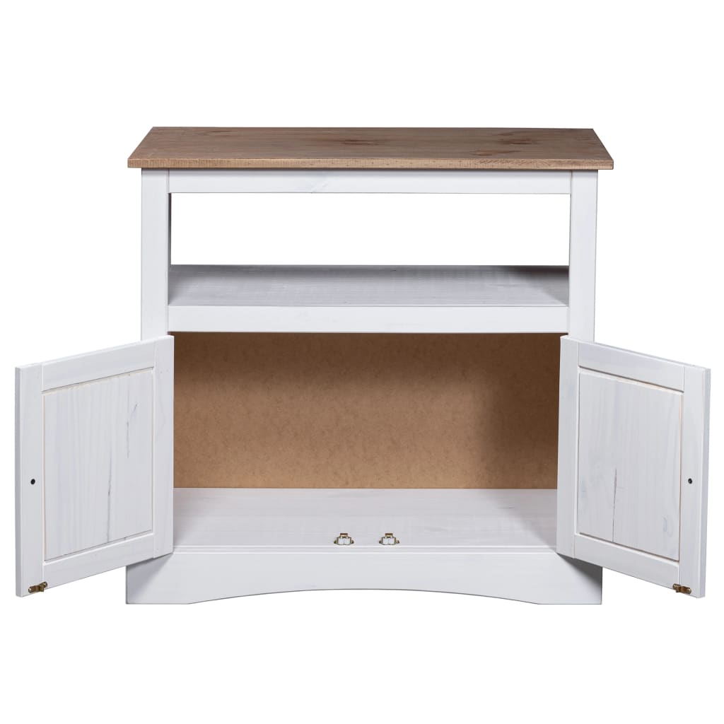 TV-Schrank Mexiko-Stil Kiefernholz Weiß 80x43x78 cm