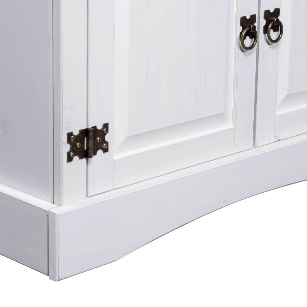 TV-Schrank Mexiko-Stil Kiefernholz Weiß 80x43x78 cm