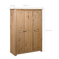 Thumbnail for Kleiderschrank 3-Türig 118×50×171,5 cm Kiefer Panama Serie