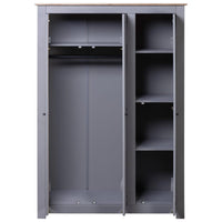 Thumbnail for Kleiderschrank 3-Türig Grau 118×50×171,5 cm Kiefer Panama Serie