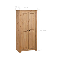 Thumbnail for Kleiderschrank 80×50×171,5 cm Kiefer Massivholz Panama Serie