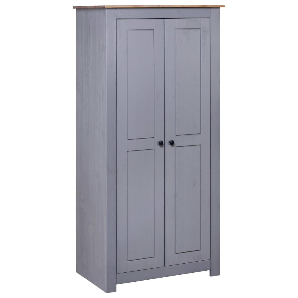 Kleiderschrank Grau 80×50×171,5 cm Kiefer Massiv Panama Serie
