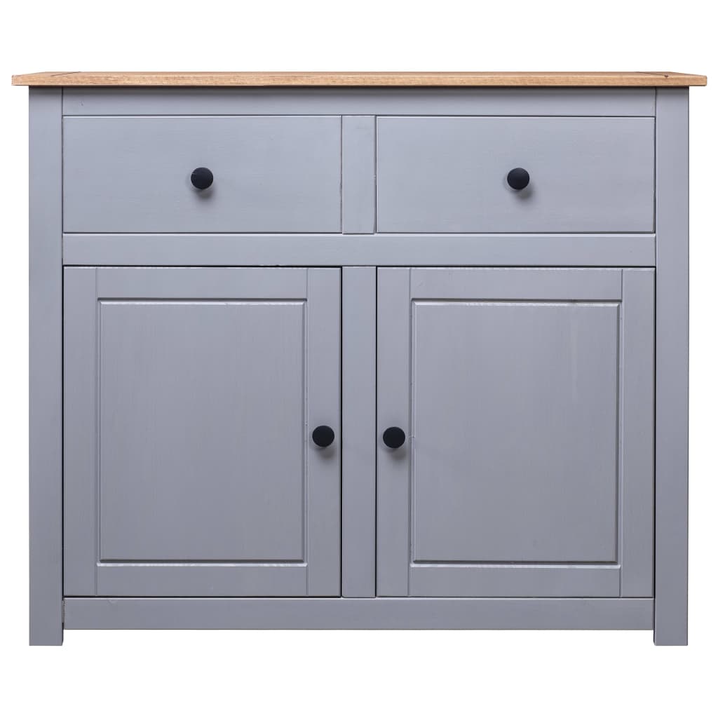 Sideboard Grau 93 x 40 x 80 cm Massivholz Panama-Kiefer