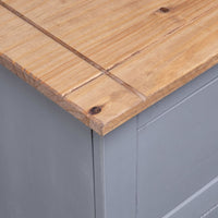 Thumbnail for Sideboard Grau 93 x 40 x 80 cm Massivholz Panama-Kiefer