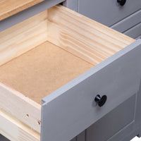 Thumbnail for Sideboard Grau 93 x 40 x 80 cm Massivholz Panama-Kiefer