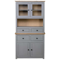 Thumbnail for Highboard Grau 93x40,5x180 cm Kiefernholz Panama