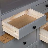 Thumbnail for Highboard Grau 93x40,5x180 cm Kiefernholz Panama