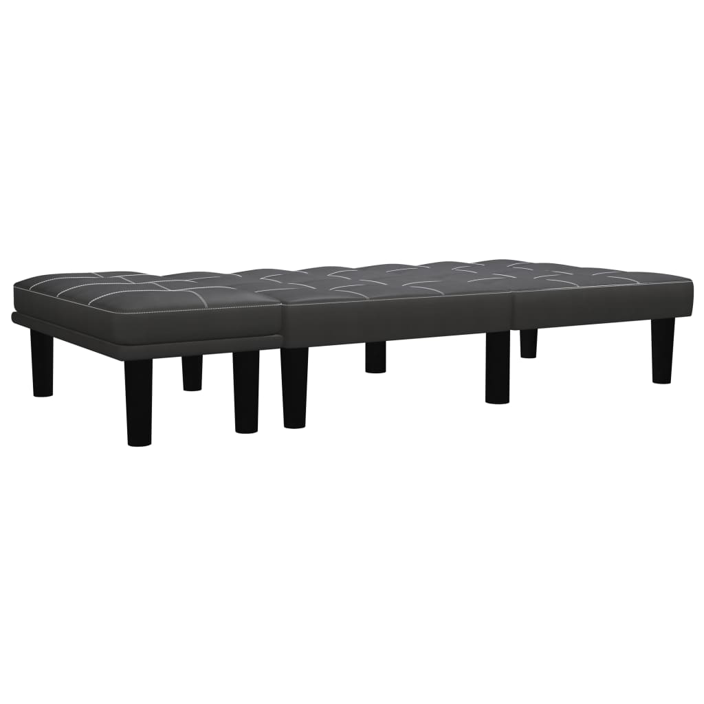 2-Sitzer-Sofa Schwarz Kunstleder