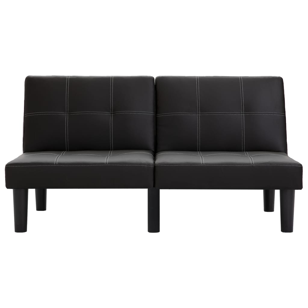 2-Sitzer-Sofa Schwarz Kunstleder
