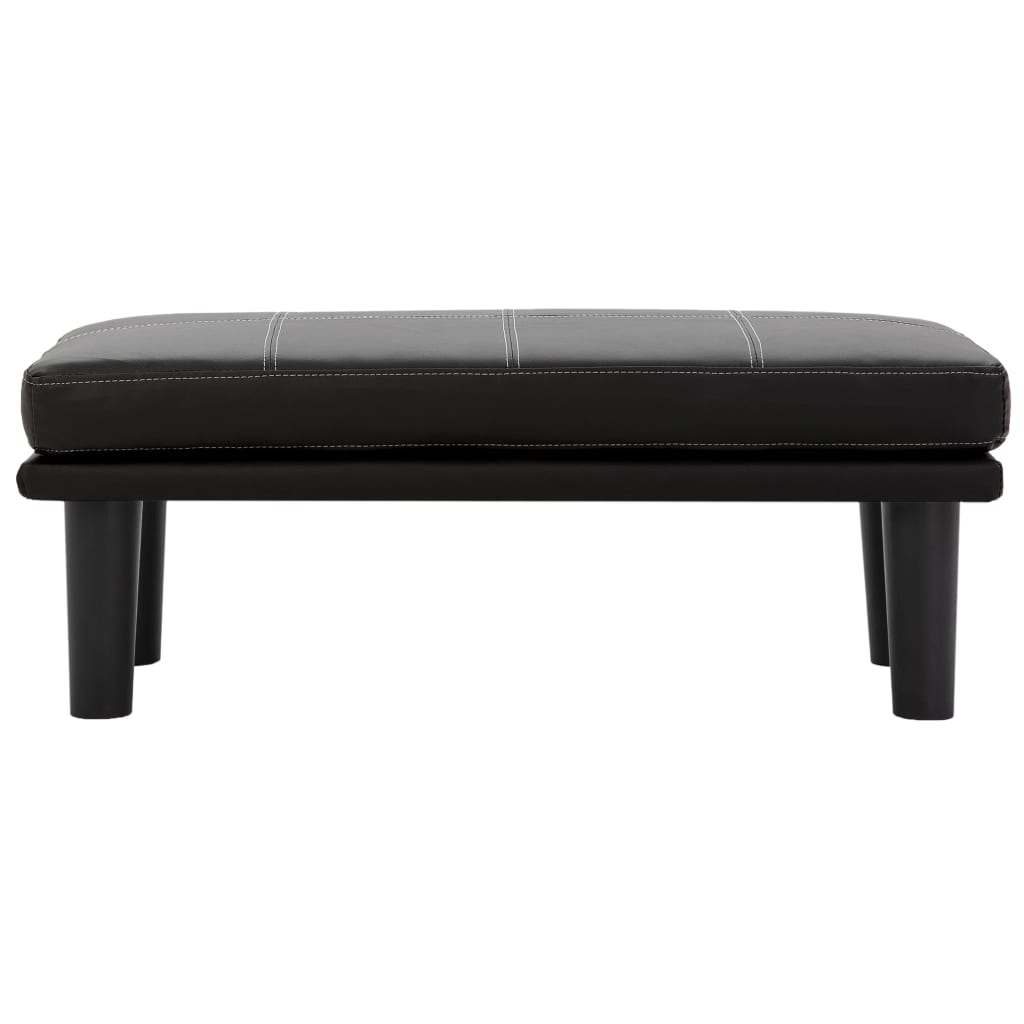 2-Sitzer-Sofa Schwarz Kunstleder