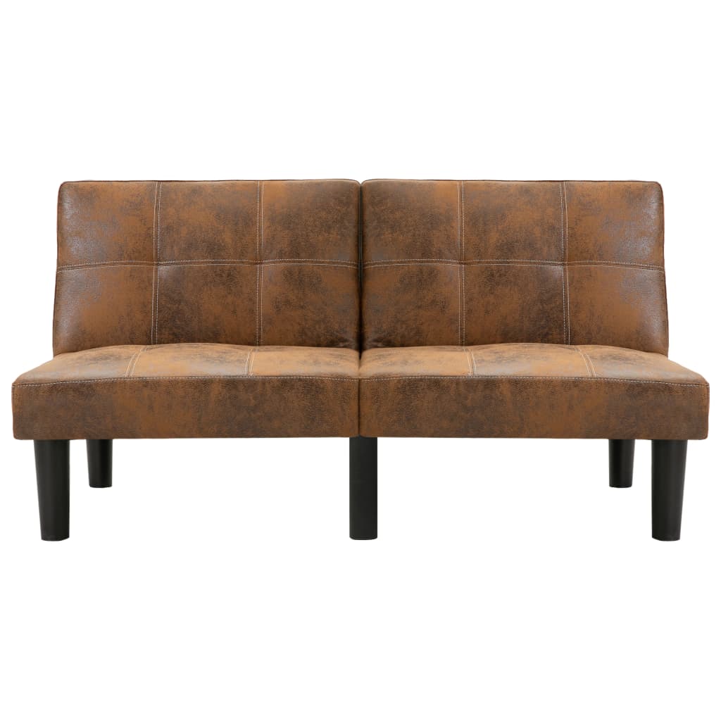 2-Sitzer-Sofa Braun Wildleder-Optik