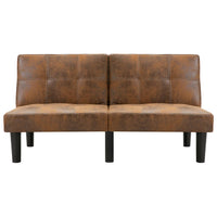 Thumbnail for 2-Sitzer-Sofa Braun Wildleder-Optik