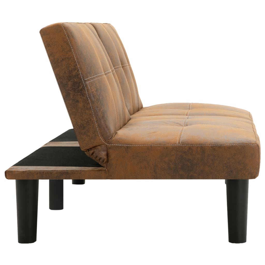 2-Sitzer-Sofa Braun Wildleder-Optik