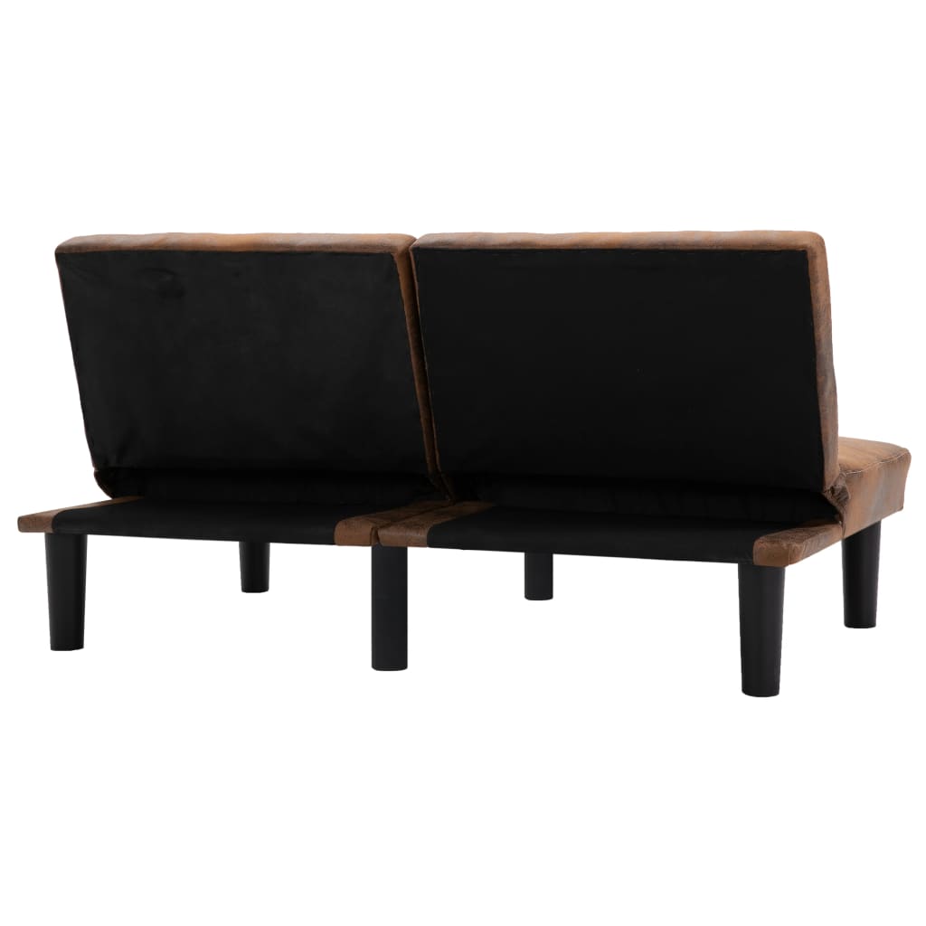 2-Sitzer-Sofa Braun Wildleder-Optik