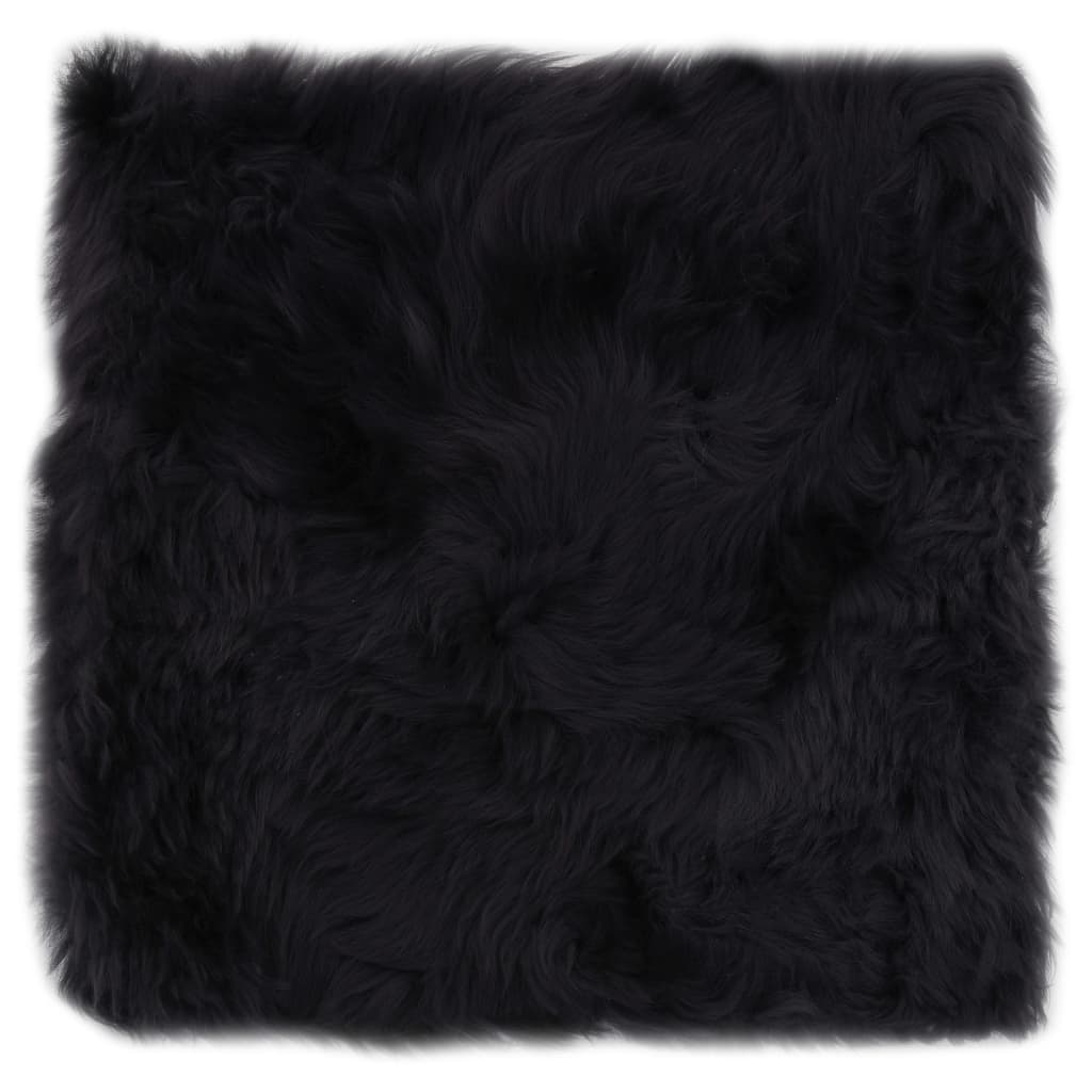 Stuhlkissen 2 Stk. Dunkelgrau 40×40 cm Echtes Schaffell