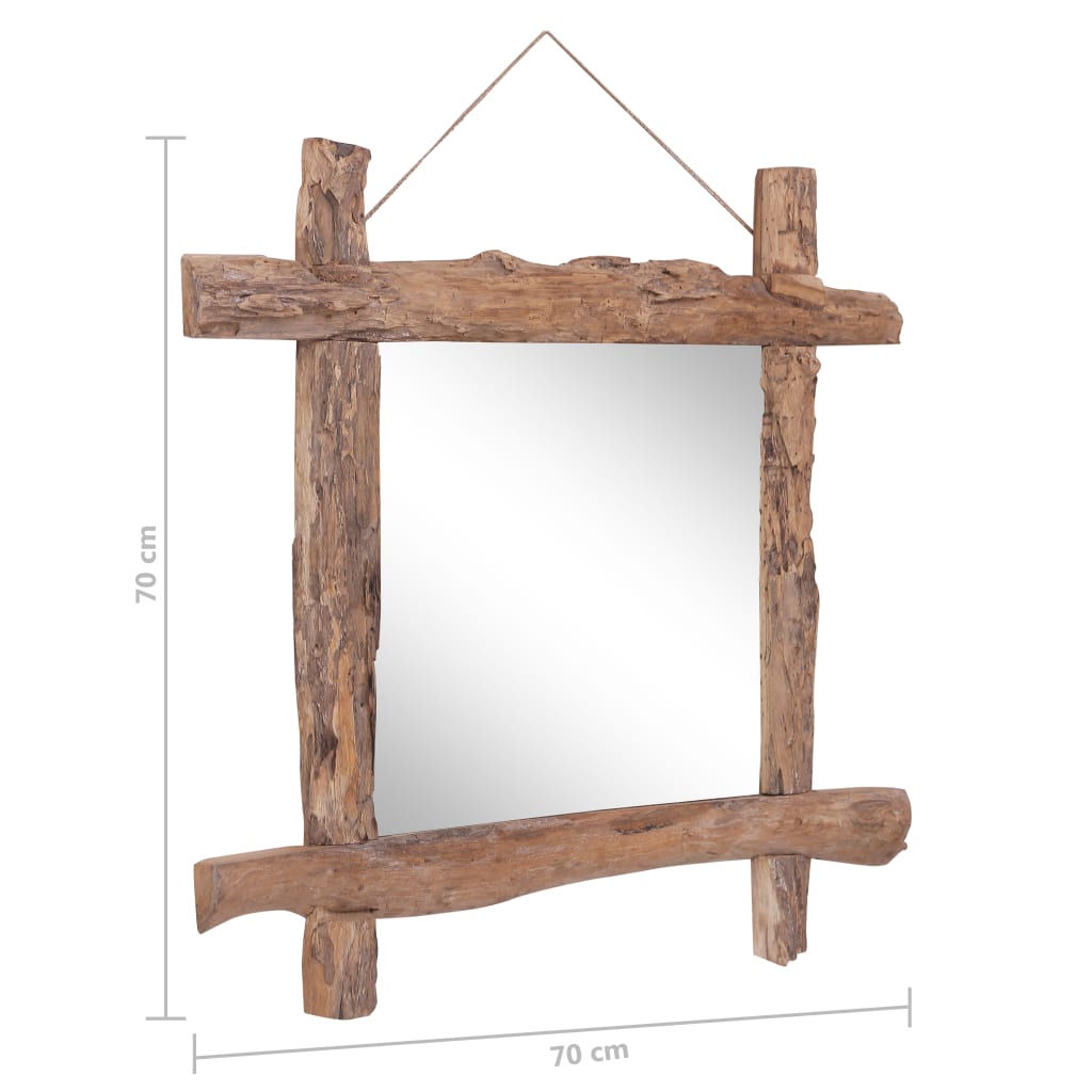 Holzspiegel Natur 70x70 cm Altholz Massiv