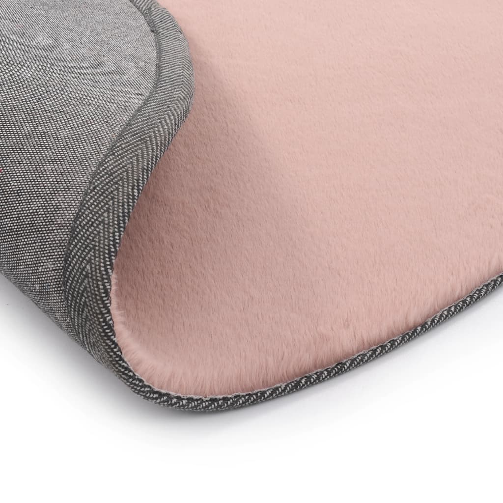 Teppich 80 cm Kunstkaninchenfell Altrosa