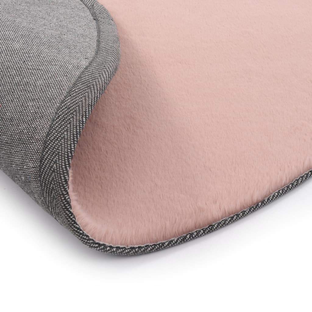 Teppich 160 cm Kunstkaninchenfell Altrosa
