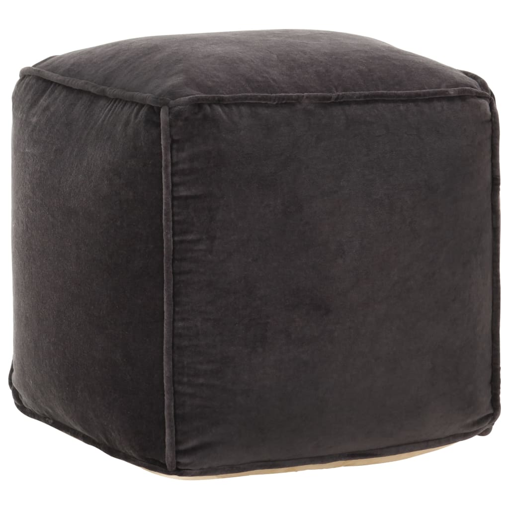 Pouf Baumwollsamt 40x40x40 cm Anthrazit