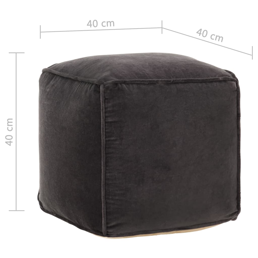 Pouf Baumwollsamt 40x40x40 cm Anthrazit
