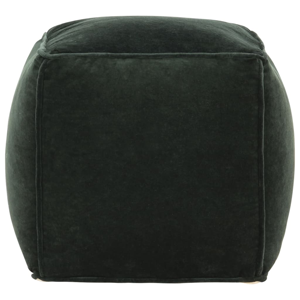 Pouf Baumwollsamt 40×40×40 cm Waldgrün