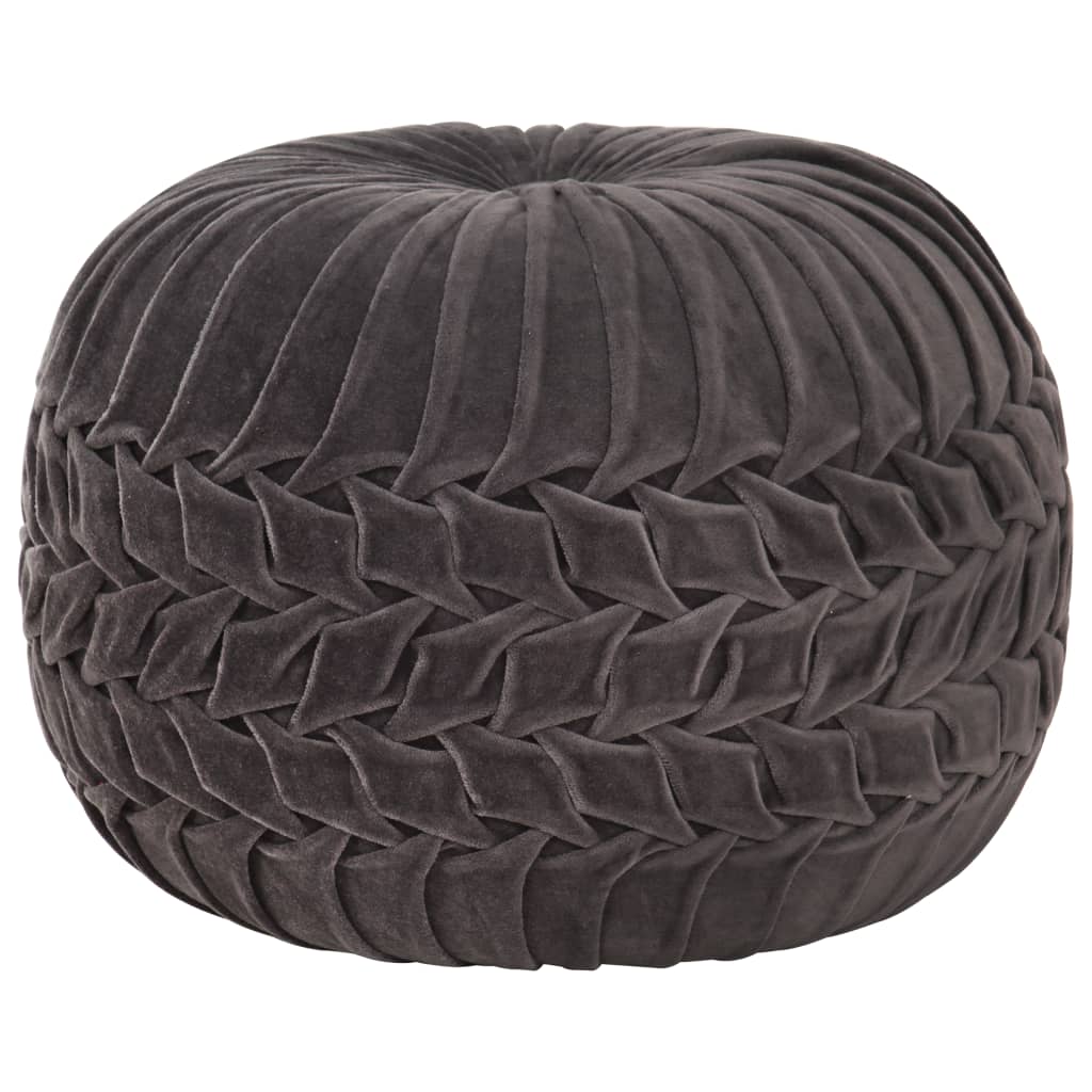 Pouf Baumwollsamt Kittel-Design 40×30 cm Anthrazit