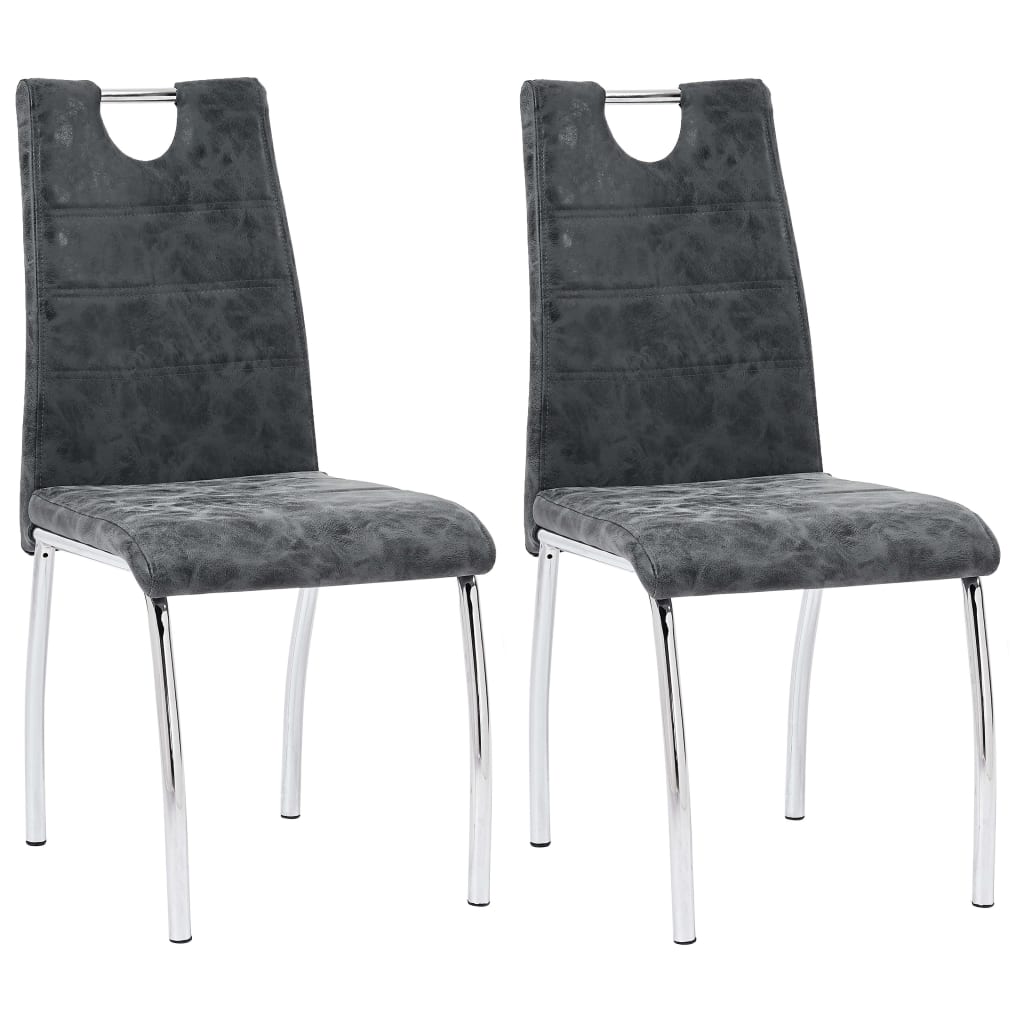 Esszimmerstühle 2 Stk. Schwarz Kunstleder