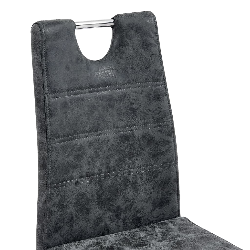 Esszimmerstühle 2 Stk. Schwarz Kunstleder