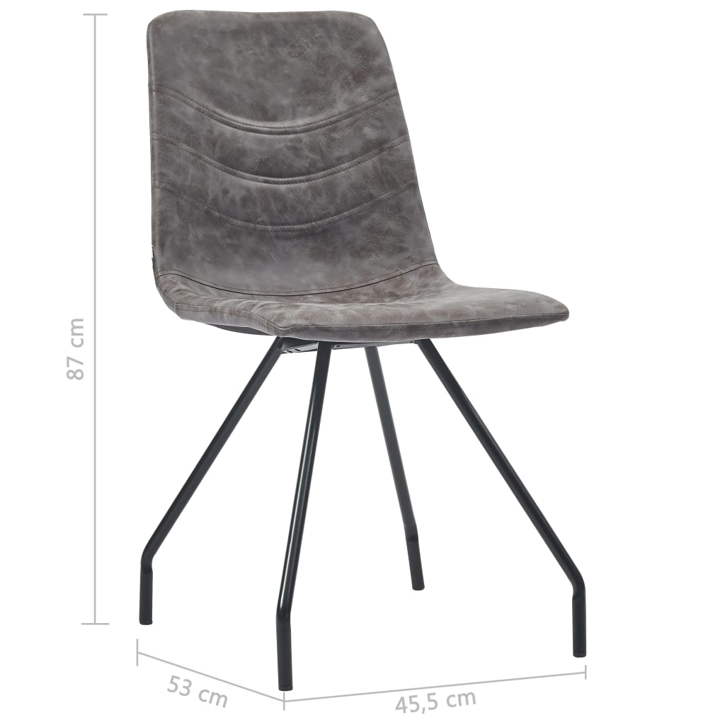 Esszimmerstühle 2 Stk. Dunkelbraun Kunstleder