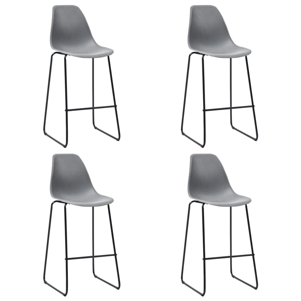 Barhocker 4 Stk. Grau Kunststoff