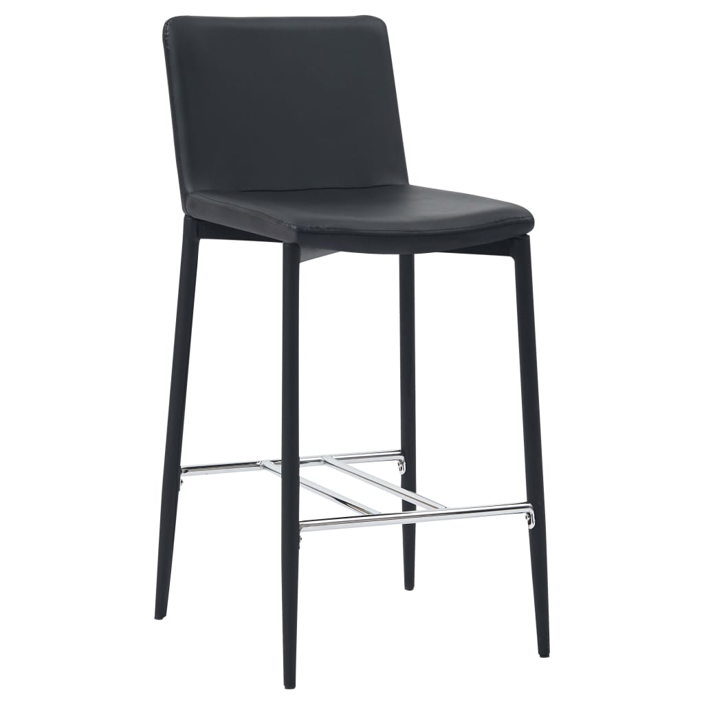 Barhocker 2 Stk. Schwarz Kunstleder
