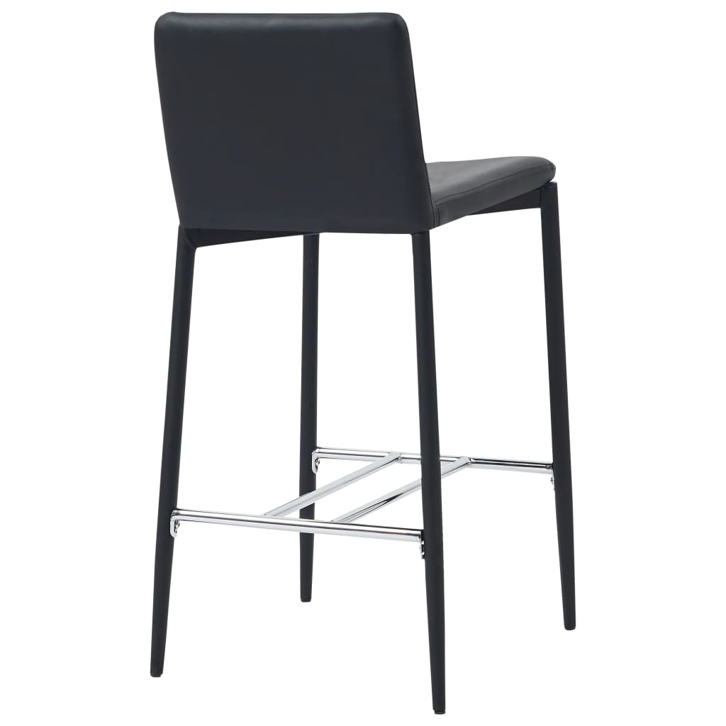 Barhocker 2 Stk. Schwarz Kunstleder
