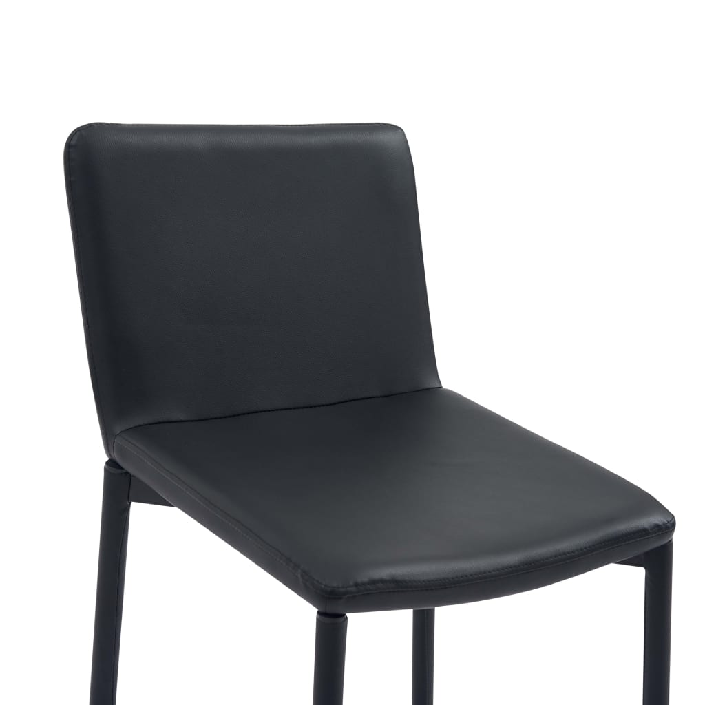 Barhocker 2 Stk. Schwarz Kunstleder