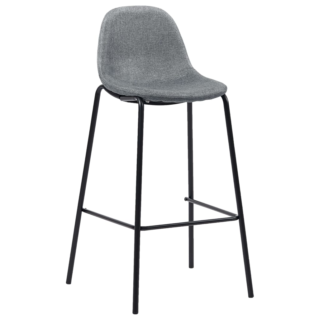 Barhocker 2 Stk. Hellgrau Stoff