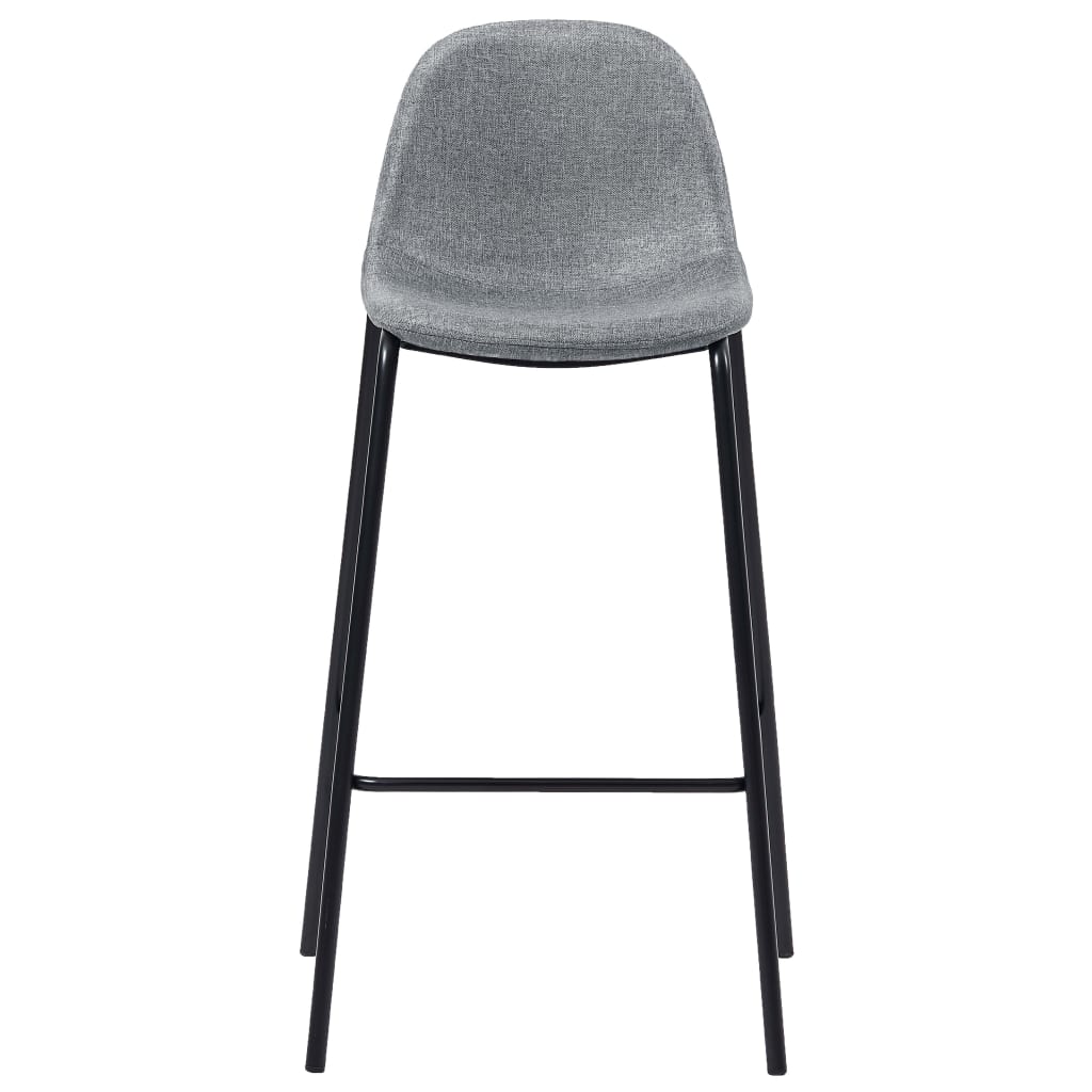 Barhocker 2 Stk. Hellgrau Stoff