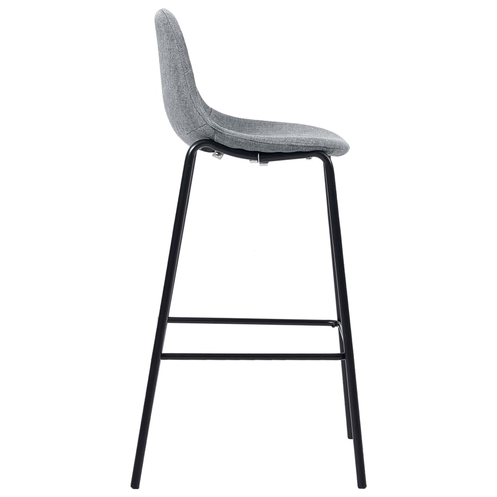 Barhocker 2 Stk. Hellgrau Stoff