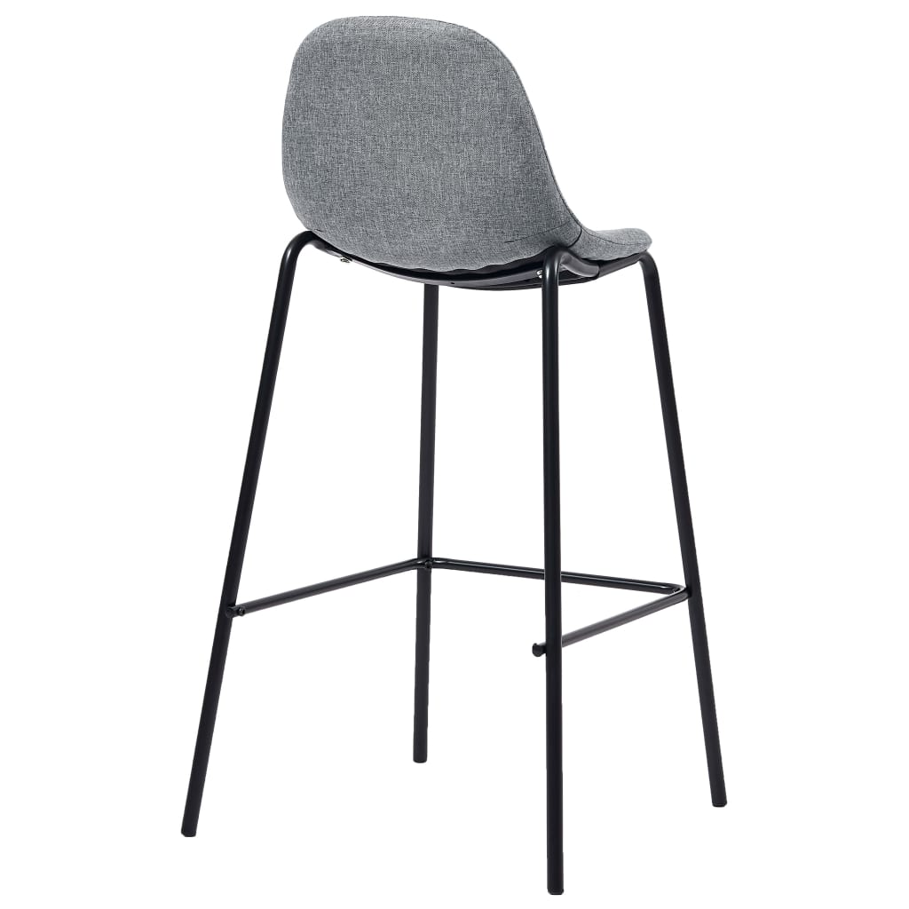 Barhocker 2 Stk. Hellgrau Stoff
