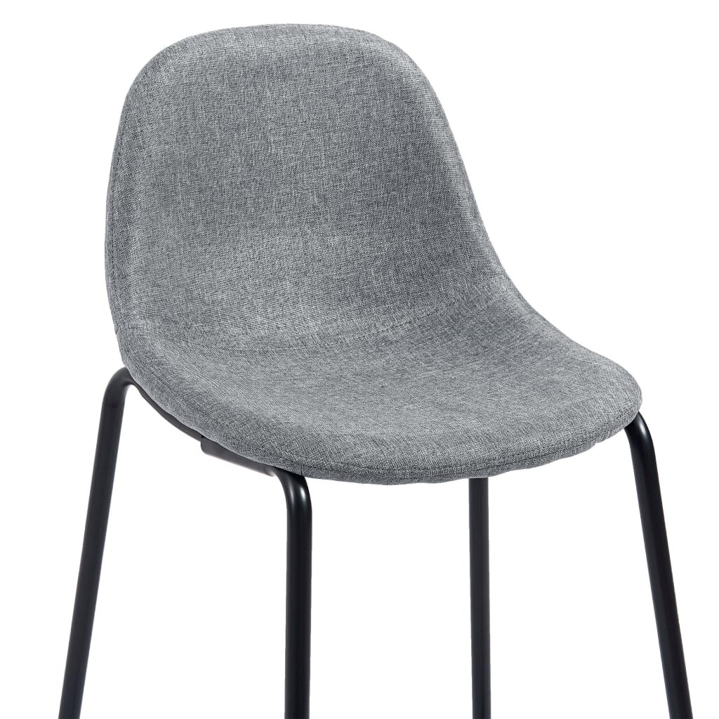 Barhocker 2 Stk. Hellgrau Stoff