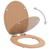 Thumbnail for Toilettensitze 2 Stk. mit Soft-Close-Deckel MDF Bambus-Design