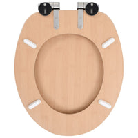 Thumbnail for Toilettensitze 2 Stk. mit Soft-Close-Deckel MDF Bambus-Design