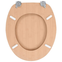 Thumbnail for Toilettensitze 2 Stk. mit Deckel MDF Bambus-Design