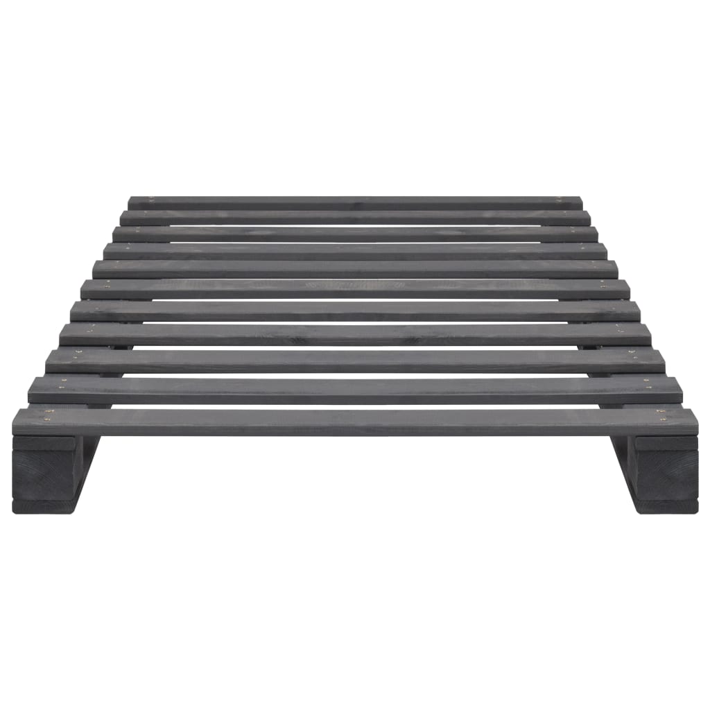 Palettenbett Grau Massivholz Kiefer 90×200 cm