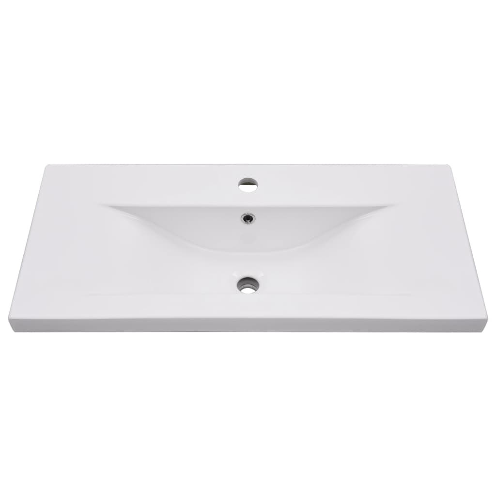 Einbauwaschbecken 81x39,5x18,5 cm Keramik Weiß