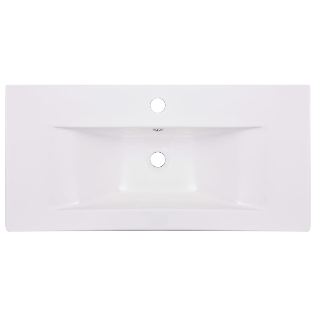Einbauwaschbecken 81x39,5x18,5 cm Keramik Weiß