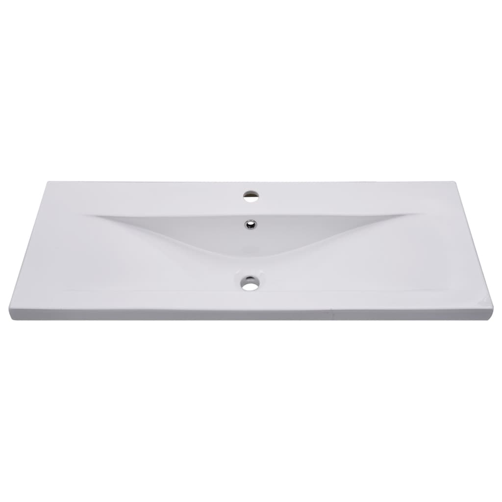 Einbauwaschbecken 101x39,5x18,5 cm Keramik Weiß