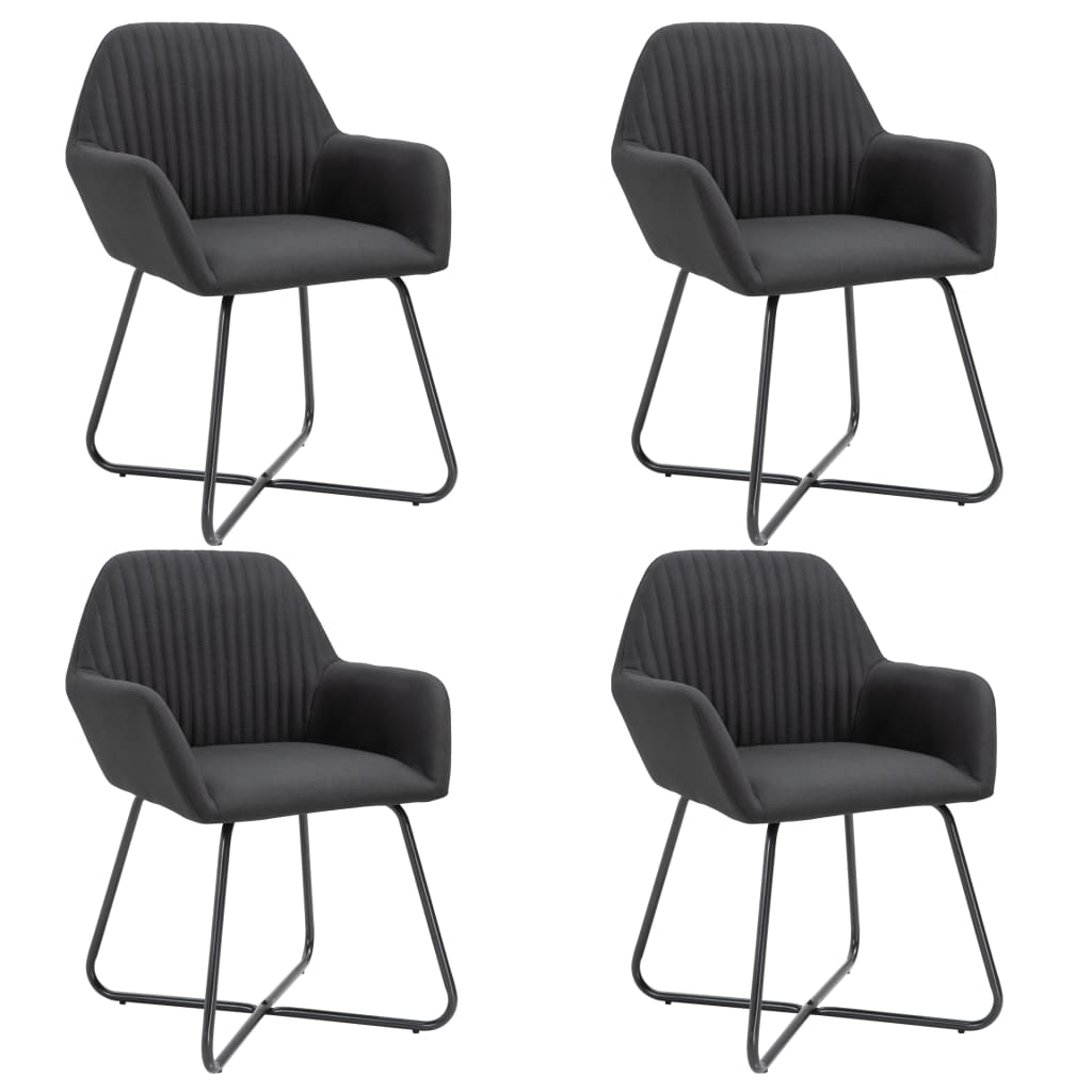 Esszimmerstühle 4 Stk. Schwarz Stoff
