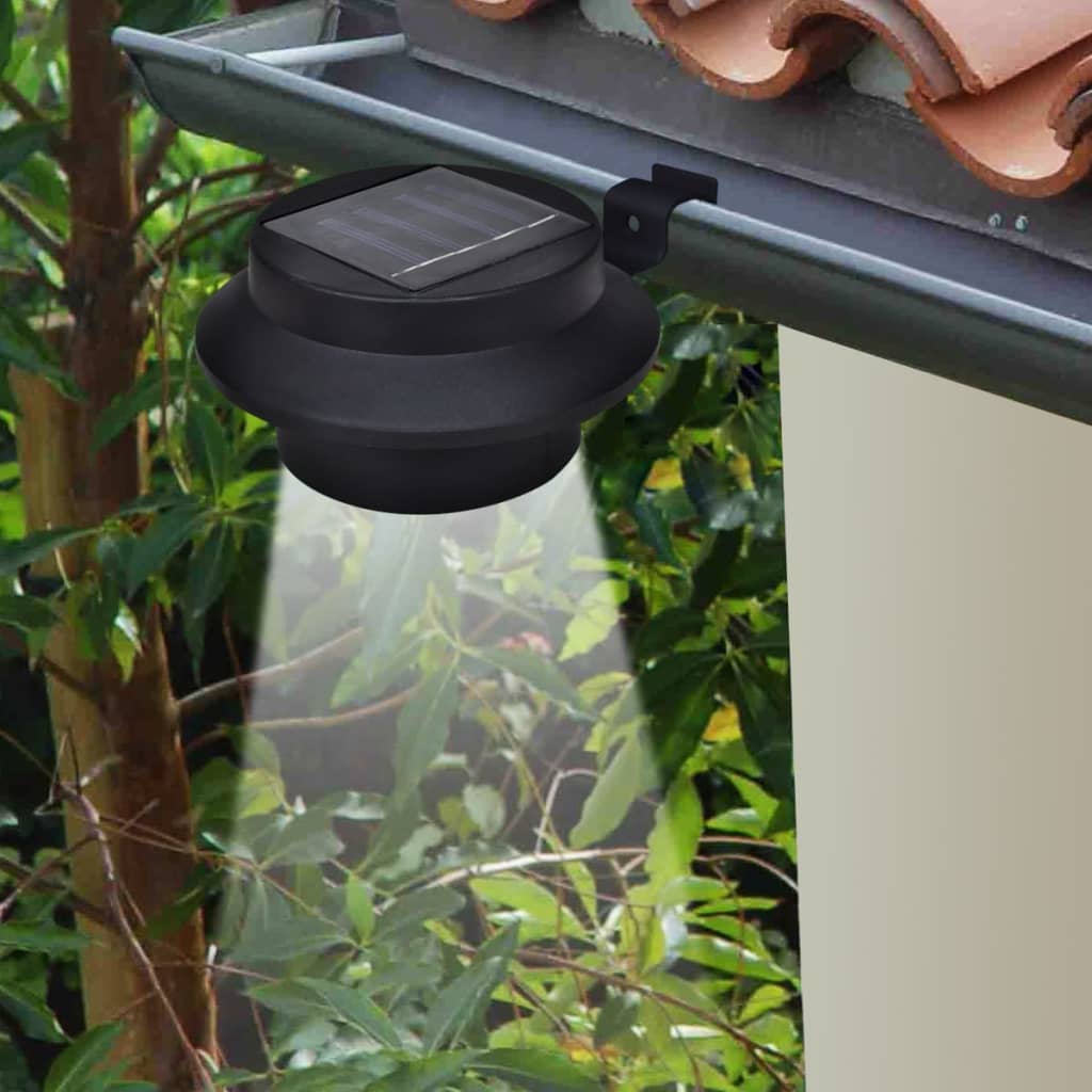 Außenlampe Solar Zaunlichter 12 Stk. LED Schwarz